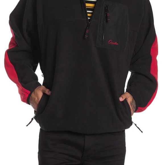 NEW OVADIA AND SONS Polar Fleece Quarter-zip Pullover In RED/BLACK SIZE 2XL NWT - Picture 2 of 5